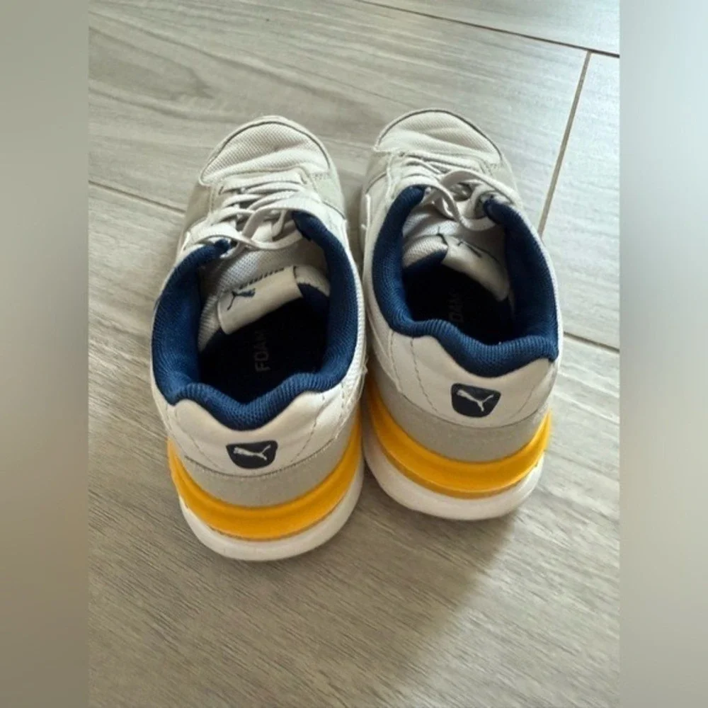 Puma R78 Youth Sneakers Light Gray Blue Yellow Size 1C